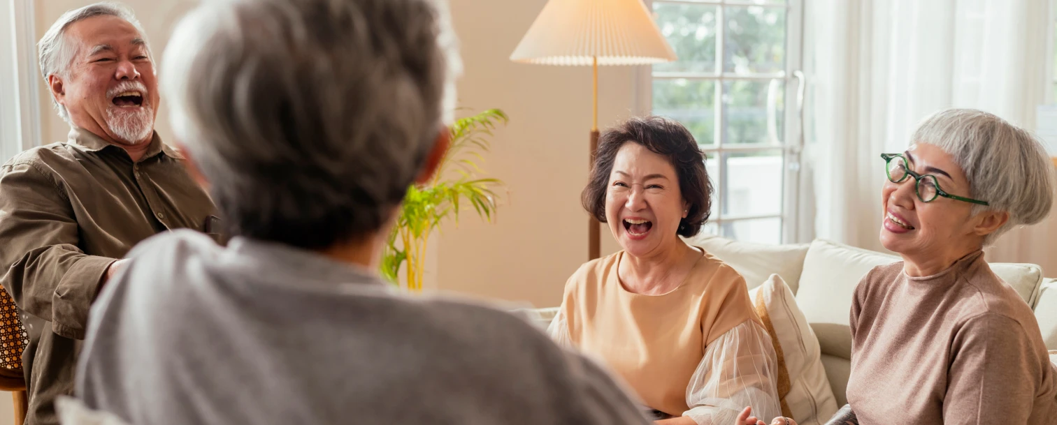image of old people chatting and laughing